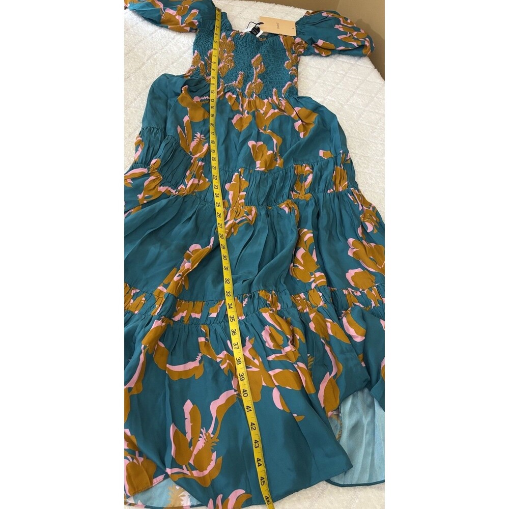 NWT La Ligne Pyper Dress Jade Cognac Bubblegum Floral Print 100% Silk Size S - Picture 14 of 16